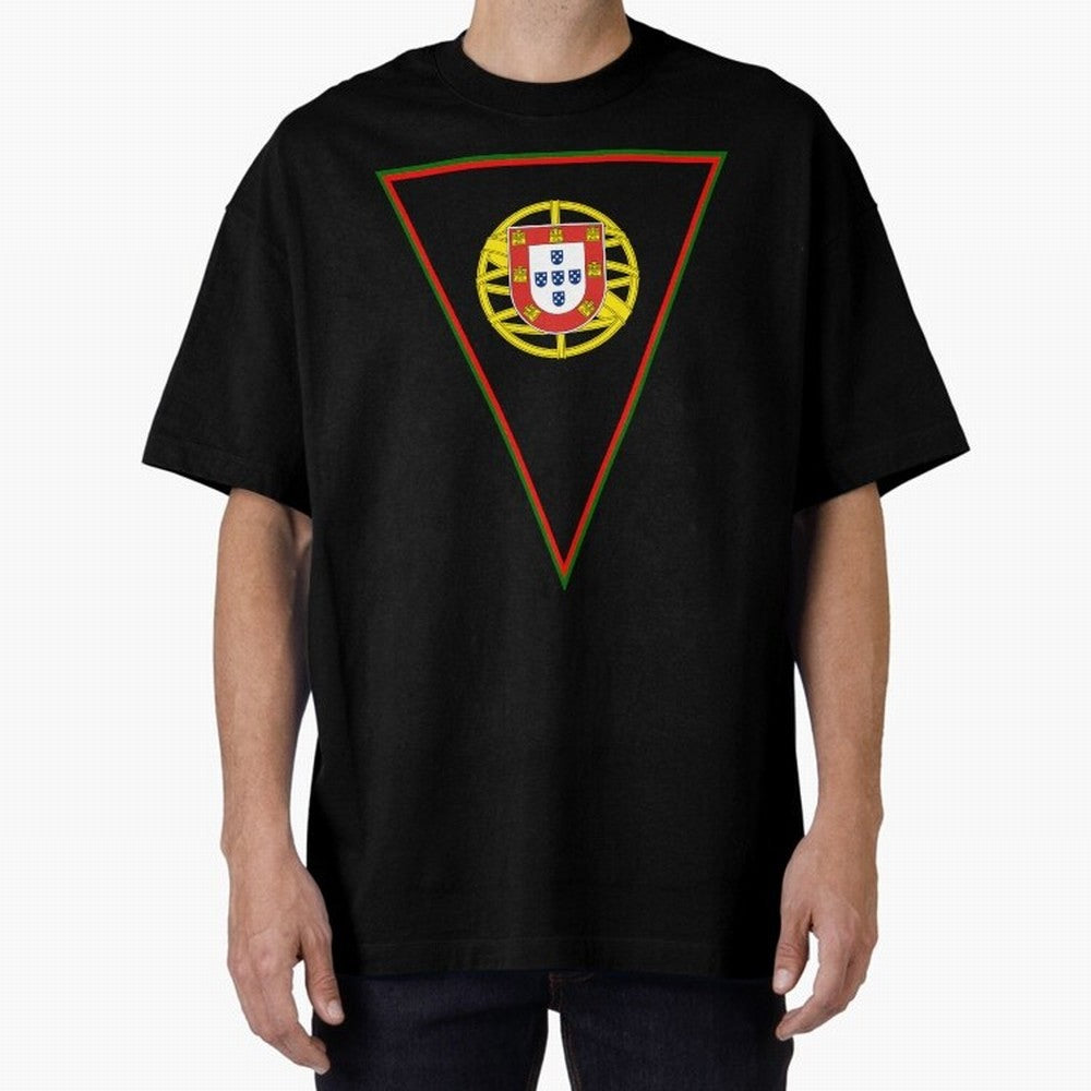 Portugal Flag & Coat of arms Oversized T-Shirt Join FIFA World Cup 2026 USA Canada Mexico Connected to Haaland, Portugal, Spain and Germany Energy, Vintage Soccer Flavor, Modern Football Stars, National Flags and Final Night Emotion; Created for