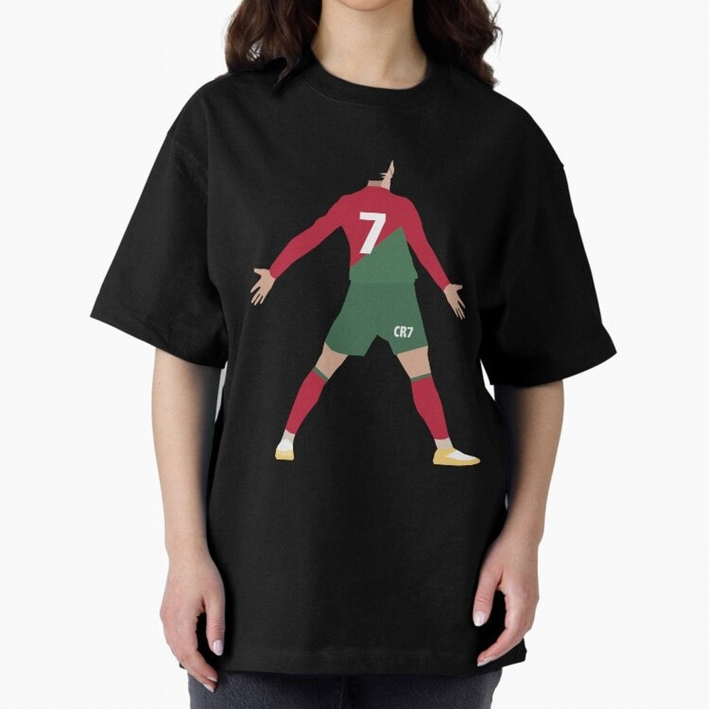 Cristiano Ronaldo illustration Oversized T-Shirt Celebrate Global Passion for FIFA World Cup 2026 USA Canada Mexico Centered on Messi and Cristiano Ronaldo, Brazil Energy, Classic Soccer Heritage, Championship Pressure, Fan Loyalty and