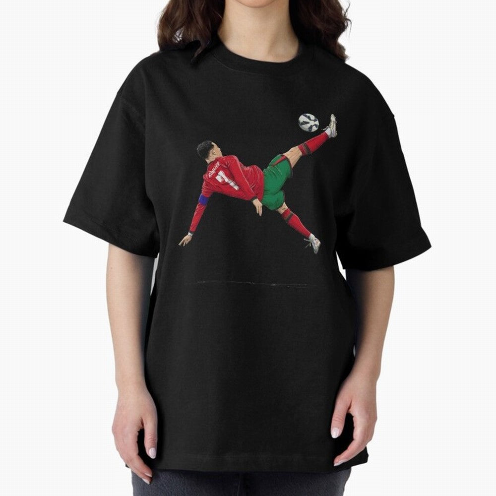 Ronaldo 910 Goal Bicycle Kick Oversized T-Shirt Celebrate Rivalries and Pride in FIFA World Cup 2026 USA Canada Mexico Spirit, Connected to England, France and Netherlands, Mbappe, Football Passion, Legendary Performances, Festival Vibes and