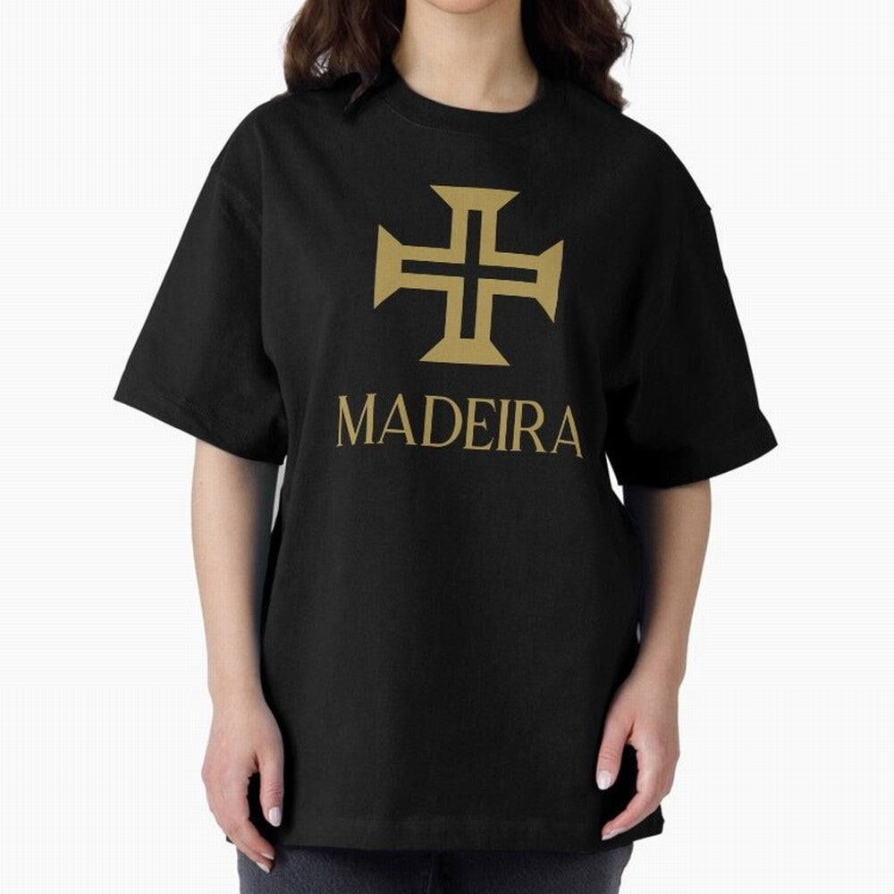 Madeira gold b Oversized T-Shirt Turn Football Passion into Global Football Passion for FIFA World Cup 2026 USA Canada Mexico, Connected to Messi, CR7 and Mbappe, Spain, Soccer Culture, Superstar Moments, National Team Dreams and Competitive Fire;