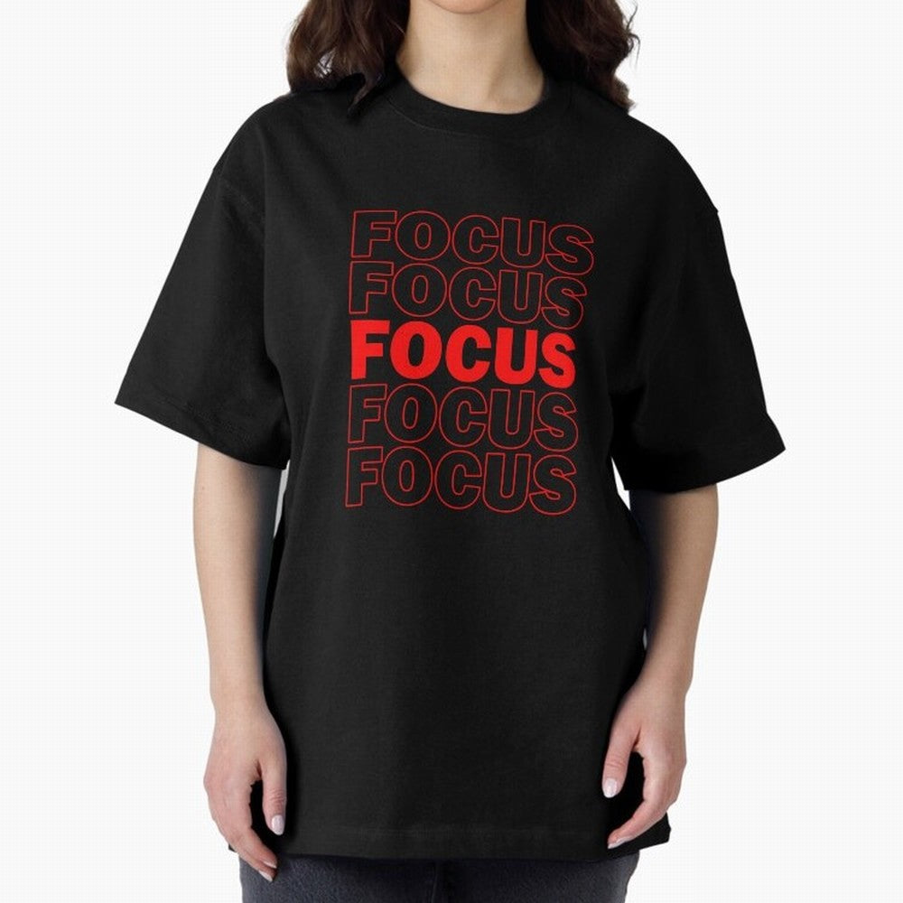 Focus Focus Focus (Red) Oversized T-Shirt Bring World Football Passion into Global Football Passion for FIFA World Cup 2026 USA Canada Mexico, with Neymar, England and Germany, Classic Soccer Heritage, Championship Pressure, Fan Loyalty and