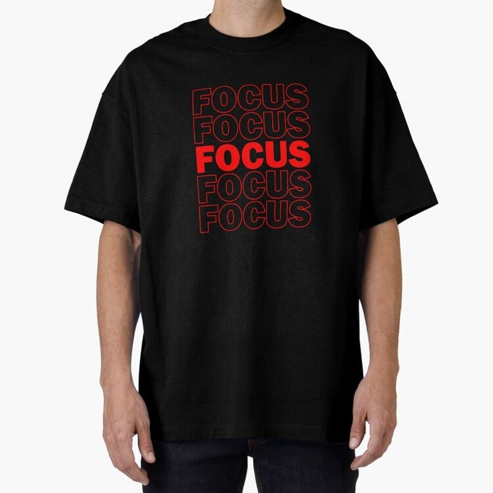 Focus Focus Focus (Red) Oversized T-Shirt Bring World Football Passion into Global Football Passion for FIFA World Cup 2026 USA Canada Mexico, with Neymar, England and Germany, Classic Soccer Heritage, Championship Pressure, Fan Loyalty and