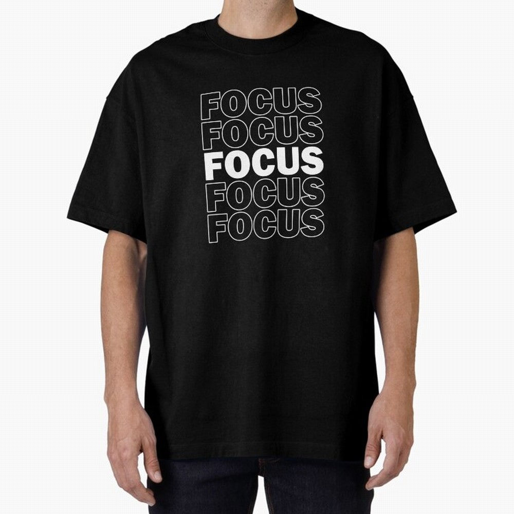 Focus Focus Focus (White Design) Oversized T-Shirt Live the Energy of FIFA World Cup 2026 Group Stage Built around Haaland and Mbappe, Spain Energy, Vintage Soccer Flavor, Modern Football Stars, National Flags and Final Night Emotion; Made for