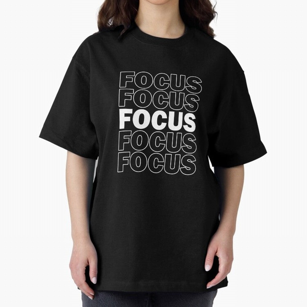 Focus Focus Focus (White Design) Oversized T-Shirt Live the Energy of FIFA World Cup 2026 Group Stage Built around Haaland and Mbappe, Spain Energy, Vintage Soccer Flavor, Modern Football Stars, National Flags and Final Night Emotion; Made for