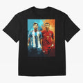 Lionel Messi and Cristiano Ronaldo Oversized T-Shirt Create Match Day Hype around FIFA World Cup 2026 USA Canada Mexico, CR7, England, Supporter Pride, Iconic Celebrations, Legendary Names and Global Match Day Energy; Great for Supporters Who Love