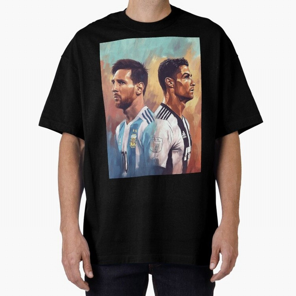 Lionel Messi and Cristiano Ronaldo Oversized T-Shirt Bring Stadium Energy to FIFA World Cup 2026 Spirit, Featuring Netherlands, Messi and Cristiano Ronaldo, Football Festival Excitement, Trophy Ambitions, Country Rivalries and Star Player Buzz;