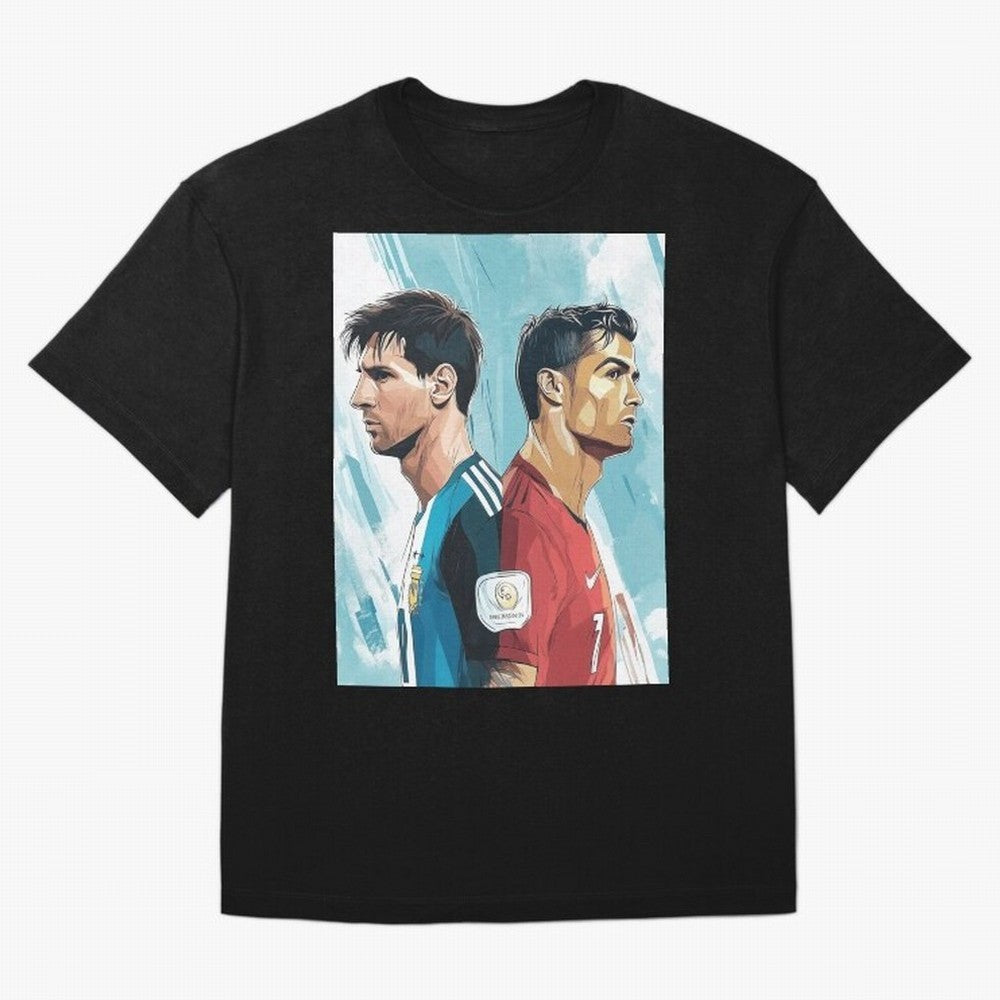Lionel Messi and Cristiano Ronaldo Oversized T-Shirt Bring Home the FIFA World Cup 2026 Group Stage Journey through Cristiano Ronaldo, Haaland and CR7 Highlights, Argentina and Brazil Pride, Worldwide Fan Energy, Dramatic Goals, Stadium Lights and