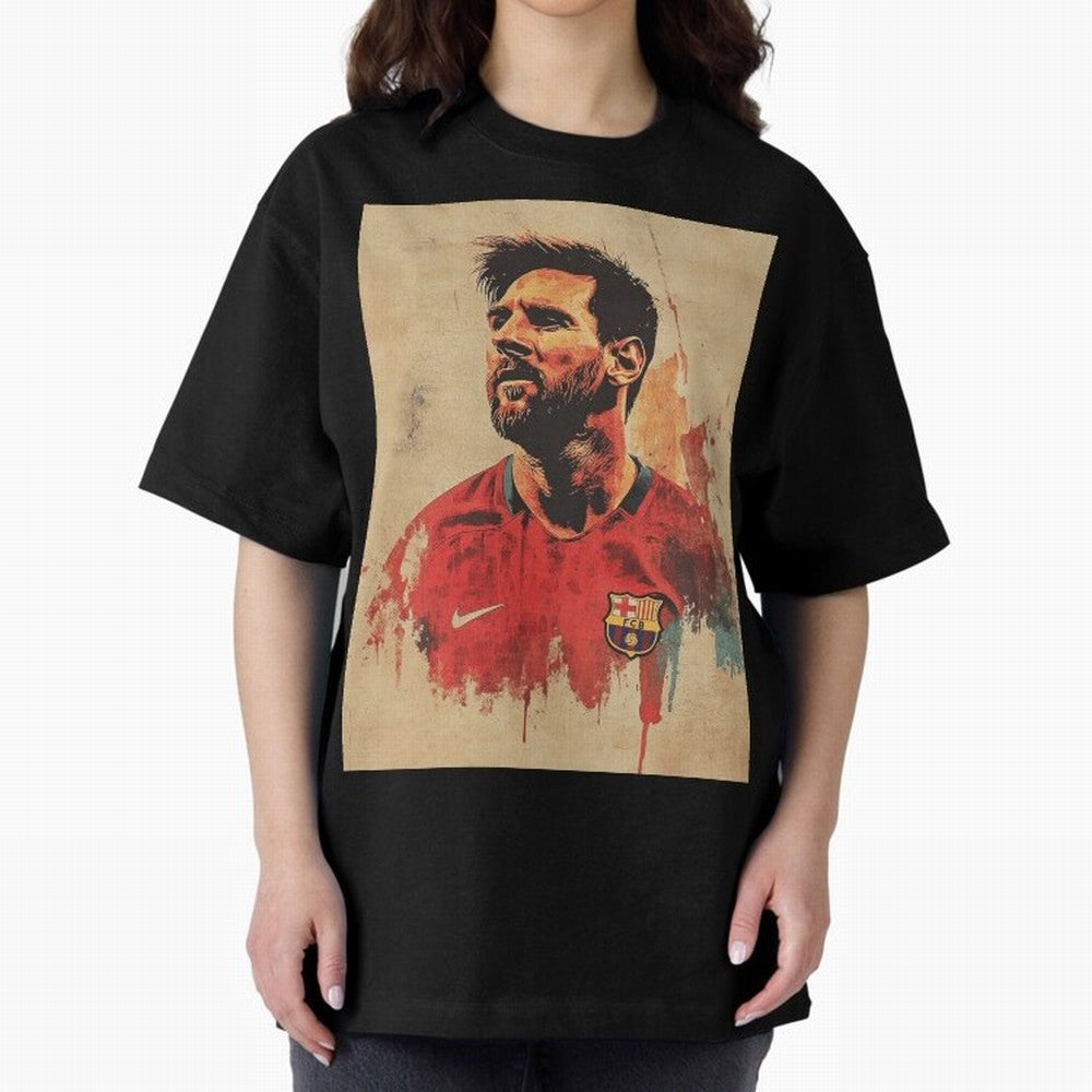 Lionel Messi Oversized T-Shirt Capture Stadium Memories from FIFA World Cup 2026 for Fans of Haaland and Mbappe and England, France and Netherlands, Bringing Tournament Hype, Historic Matchups, Family Viewing Parties and Global Sports Pride; Great
