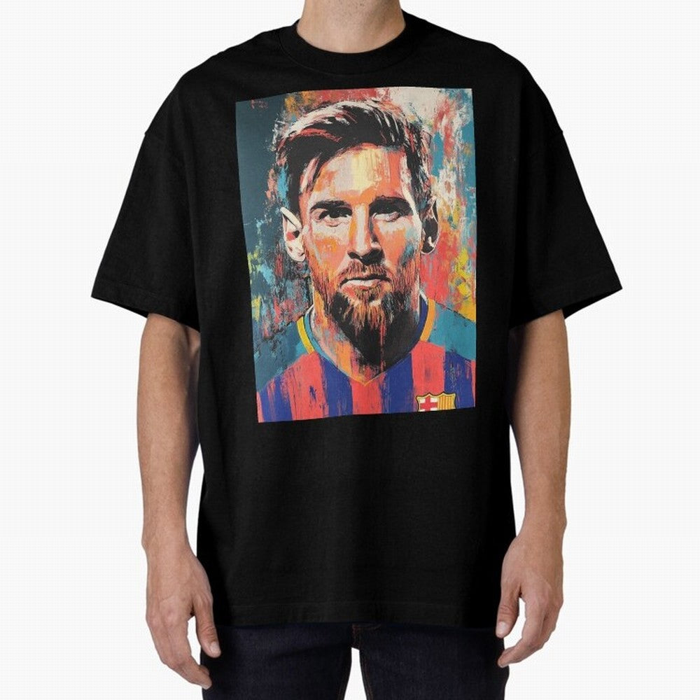 Lionel Messi Oversized T-Shirt Capture FIFA World Cup 2026 Spirit, Centered on Portugal, Haaland and Mbappe, Football History, Final Match Energy, Crowd Noise and Once in a Lifetime Moments; Created for Match Day Parties, Soccer Gifts, Fan Photos,