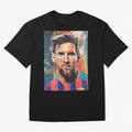 Lionel Messi Oversized T-Shirt Capture FIFA World Cup 2026 Spirit, Centered on Portugal, Haaland and Mbappe, Football History, Final Match Energy, Crowd Noise and Once in a Lifetime Moments; Created for Match Day Parties, Soccer Gifts, Fan Photos,