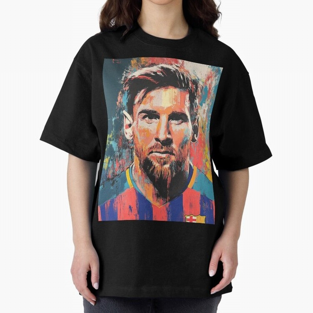 Lionel Messi Oversized T-Shirt Capture FIFA World Cup 2026 Spirit, Centered on Portugal, Haaland and Mbappe, Football History, Final Match Energy, Crowd Noise and Once in a Lifetime Moments; Created for Match Day Parties, Soccer Gifts, Fan Photos,