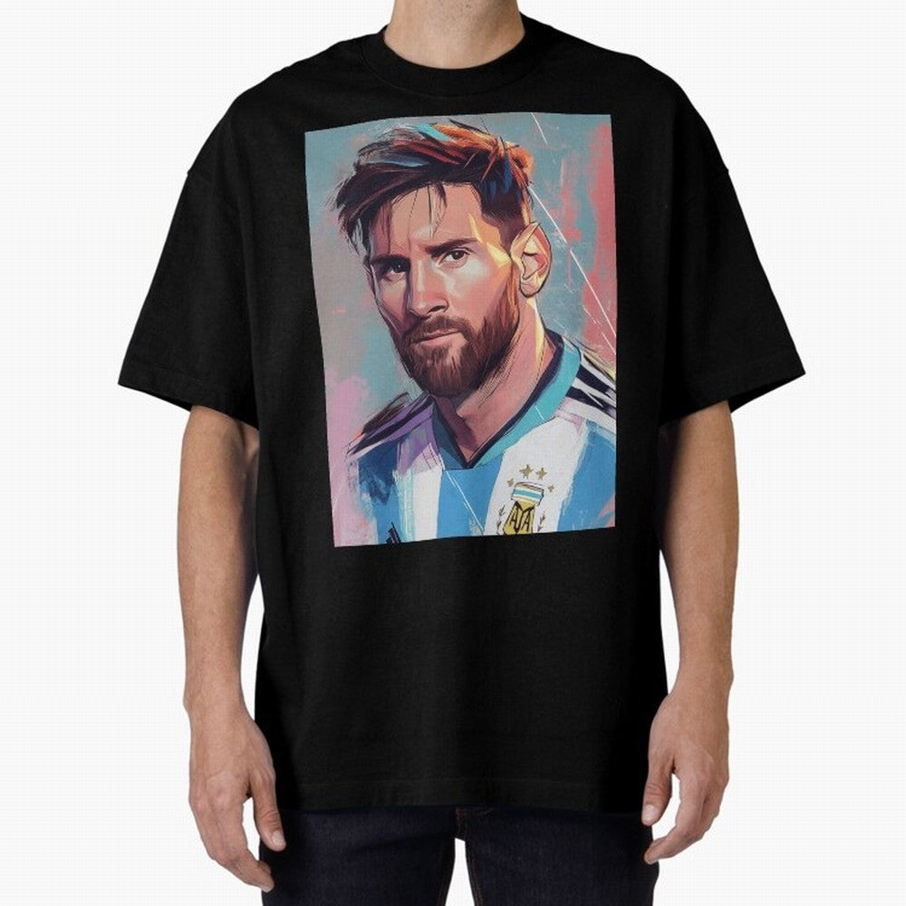 Lionel Messi Oversized T-Shirt Feel International Energy from FIFA World Cup 2026 USA Canada Mexico Centered on Haaland, Argentina Energy, Match Day Excitement, Supporter Culture, Golden Goals and Global Football Passion; Ideal for Football Dads,