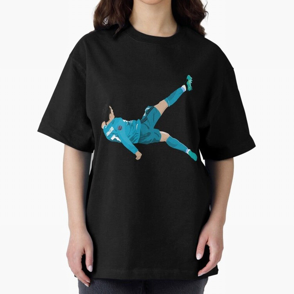 Cristiano Ronaldo Bicycle Kick Oversized T-Shirt Celebrate the FIFA World Cup 2026 Journey through Cristiano Ronaldo, Haaland and CR7 Highlights, England, France and Netherlands Pride, Retro Football Energy, Iconic Rivalries, Trophy Chase Drama and