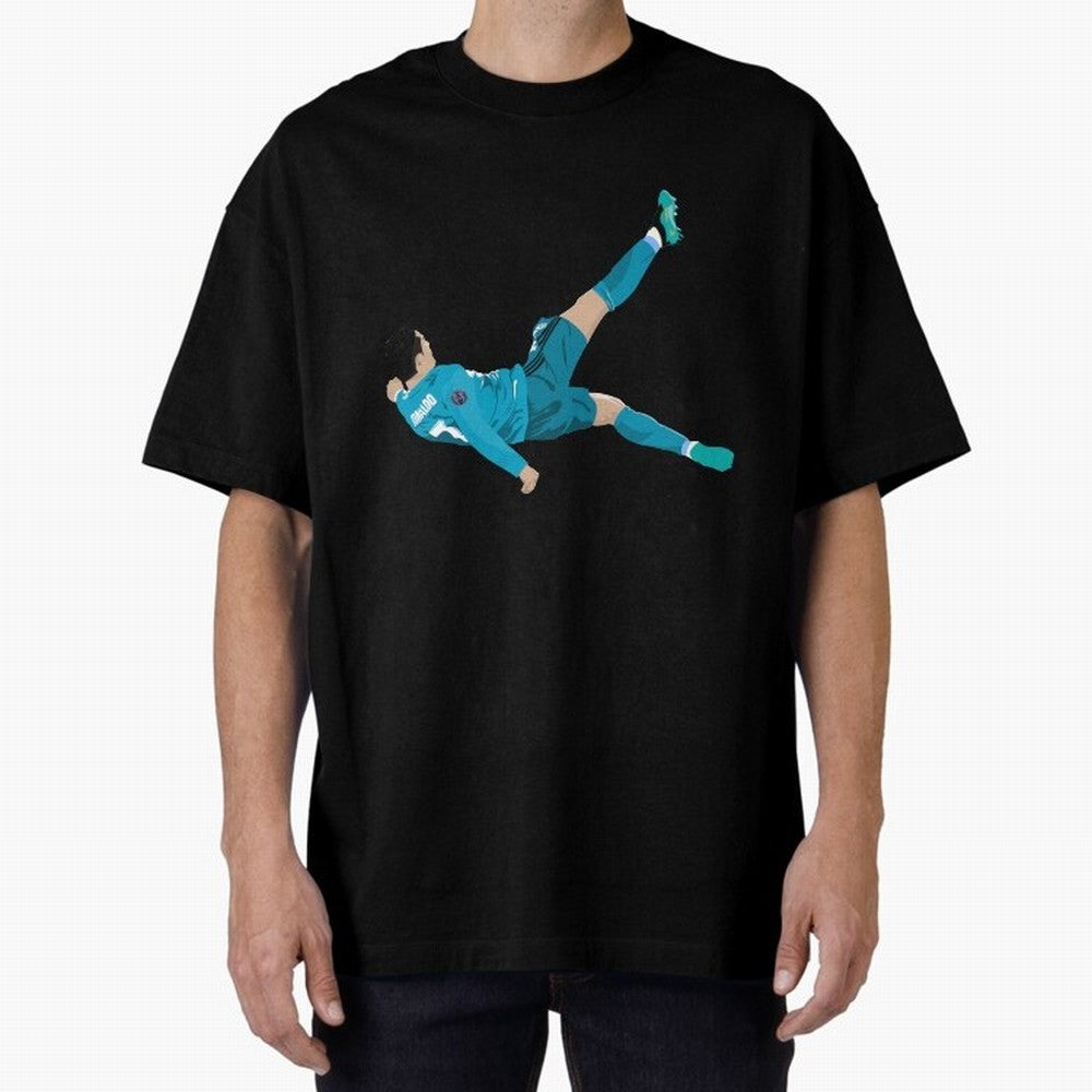 Cristiano Ronaldo Bicycle Kick Oversized T-Shirt Celebrate the FIFA World Cup 2026 Journey through Cristiano Ronaldo, Haaland and CR7 Highlights, England, France and Netherlands Pride, Retro Football Energy, Iconic Rivalries, Trophy Chase Drama and
