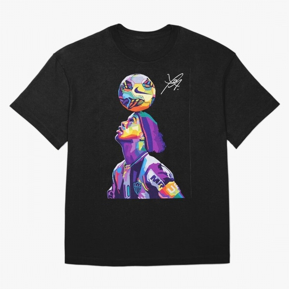 Ronaldinho Wpap Pop Art Oversized T-Shirt Feel Match Day Hype around FIFA World Cup 2026 USA Canada Mexico, Haaland and Mbappe, Spain, Match Day Excitement, Supporter Culture, Golden Goals and Global Football Passion; Perfect for People Who Love