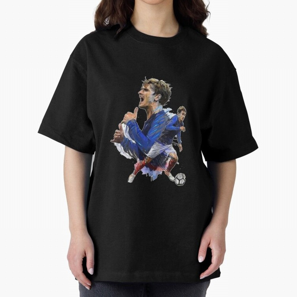 Griezmann Oversized T-Shirt Show Your Love for Global Football Passion for FIFA World Cup 2026 Group Stage, Inspired by CR7, Portugal, Spain and Germany, Fan Favorite Moments, National Team Passion, Big Match Drama and Soccer History; Ideal for