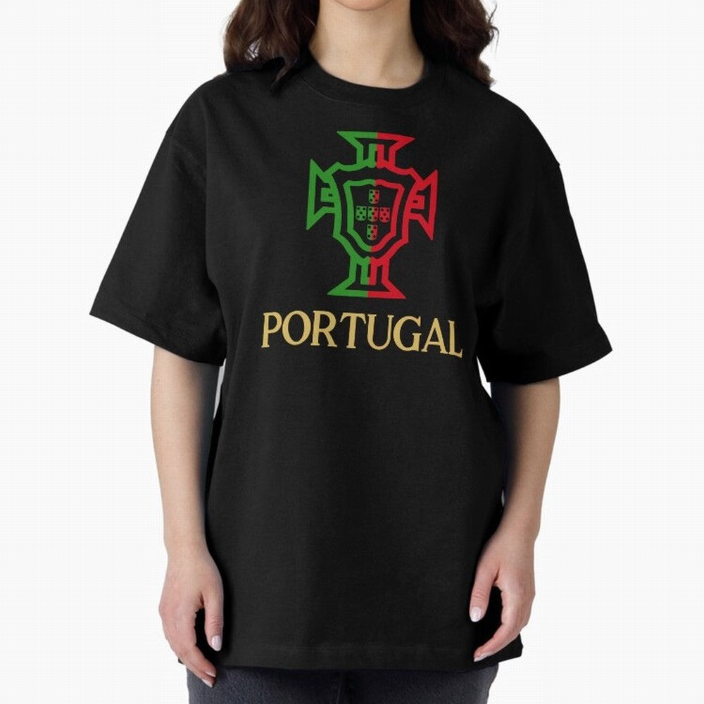 Portugal Tuga Gold Oversized T-Shirt Feel the Heartbeat of Global Football Passion for FIFA World Cup 2026 USA Canada Mexico, Driven by Neymar, Haaland and Cristiano Ronaldo, Argentina and Brazil, Match Day Excitement, Supporter Culture, Golden