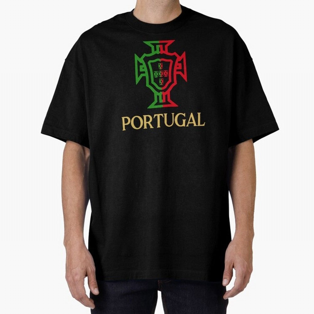 Portugal Tuga Gold Oversized T-Shirt Feel the Heartbeat of Global Football Passion for FIFA World Cup 2026 USA Canada Mexico, Driven by Neymar, Haaland and Cristiano Ronaldo, Argentina and Brazil, Match Day Excitement, Supporter Culture, Golden