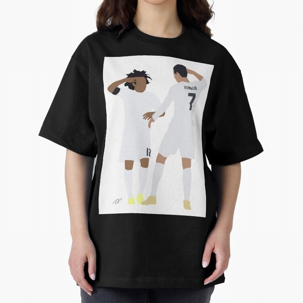 Ronaldo & Marcelo Oversized T-Shirt Honor the Football Icons of FIFA World Cup 2026 for Fans of Messi and Portugal, Bringing Fan Favorite Moments, National Team Passion, Big Match Drama and Soccer History; Ideal for Football Dads, Football Moms,