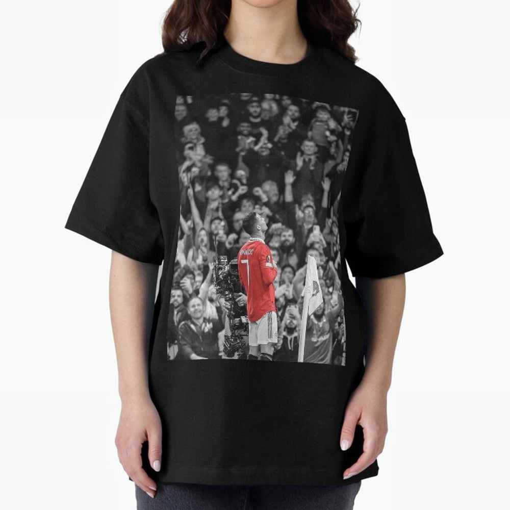 Cristiano Ronaldo Manchester United Oversized T-Shirt Treasure FIFA World Cup 2026 for Fans of Mbappe and Neymar and Spain, Bringing Football History, Final Match Energy, Crowd Noise and Once in a Lifetime Moments; Great for Watch Parties, Sports
