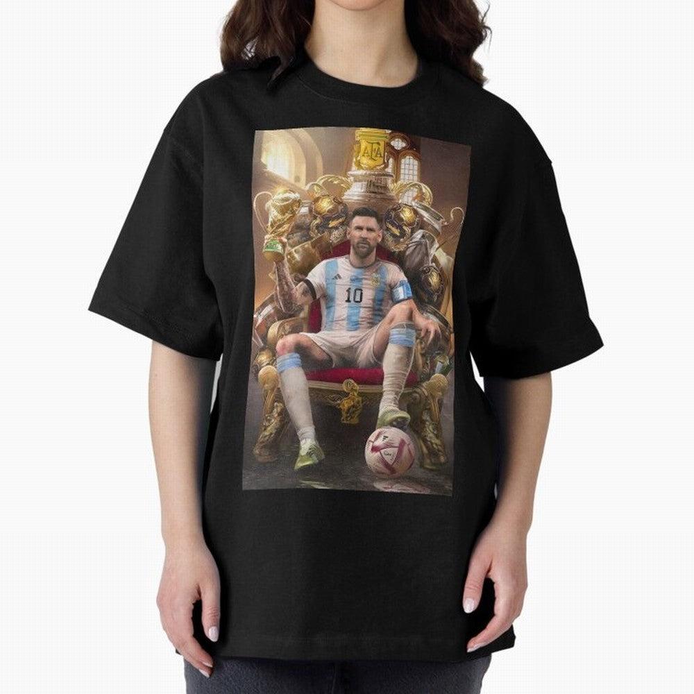 Lionel Messi Oversized T-Shirt Elevate Match Day Hype around FIFA World Cup 2026 Group Stage, Neymar, Argentina, Soccer Culture, Superstar Moments, National Team Dreams and Competitive Fire; Perfect for People Who Love Argentina, Brazil, France,