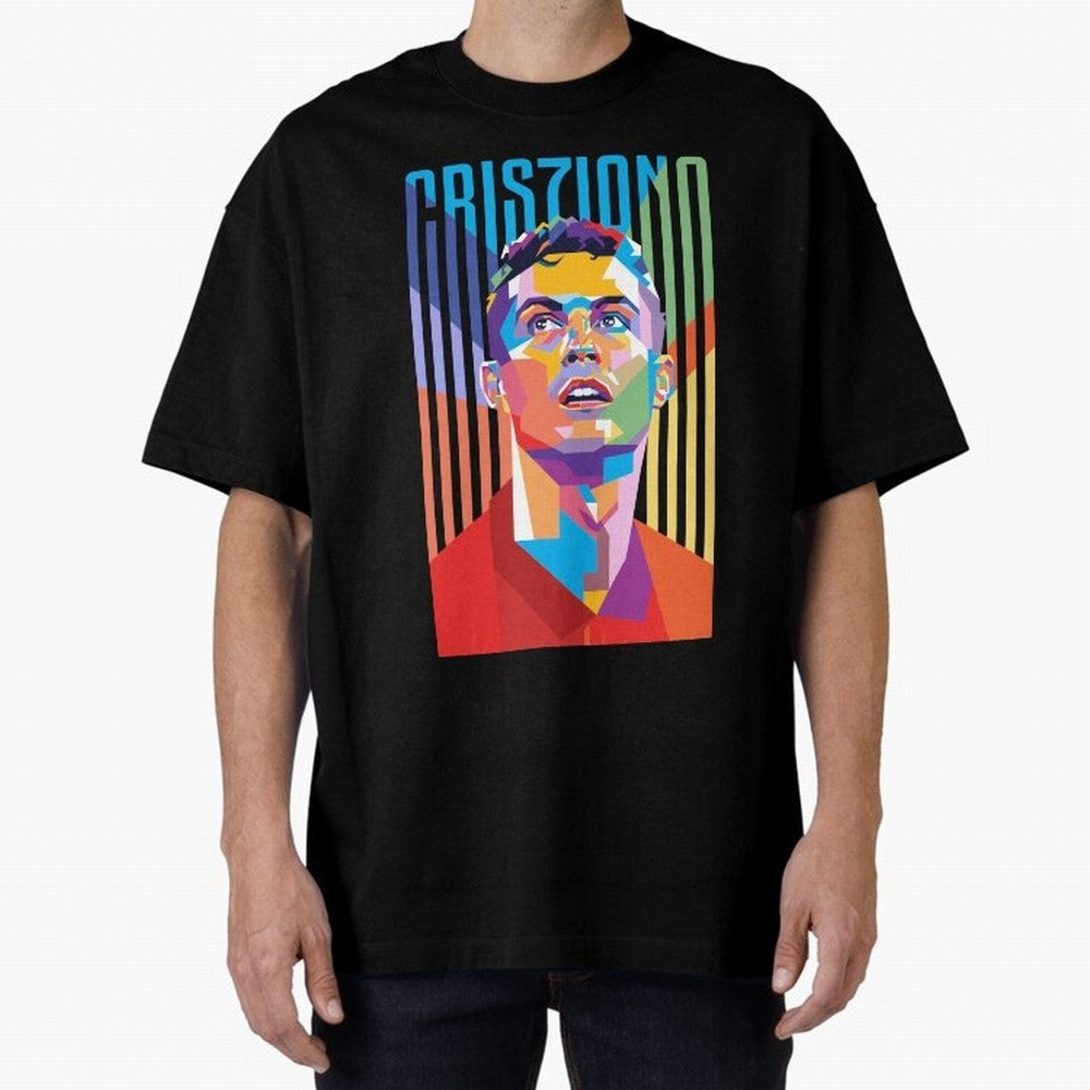 CR7 Pop Art Oversized T-Shirt Experience Match Day Hype around FIFA World Cup 2026, Mbappe, Netherlands, Stadium Chants, National Pride, Trophy Dreams and Unforgettable Football Memories; Created for Match Day Parties, Soccer Gifts, Fan Photos,