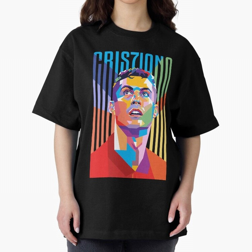 CR7 Pop Art Oversized T-Shirt Experience Match Day Hype around FIFA World Cup 2026, Mbappe, Netherlands, Stadium Chants, National Pride, Trophy Dreams and Unforgettable Football Memories; Created for Match Day Parties, Soccer Gifts, Fan Photos,