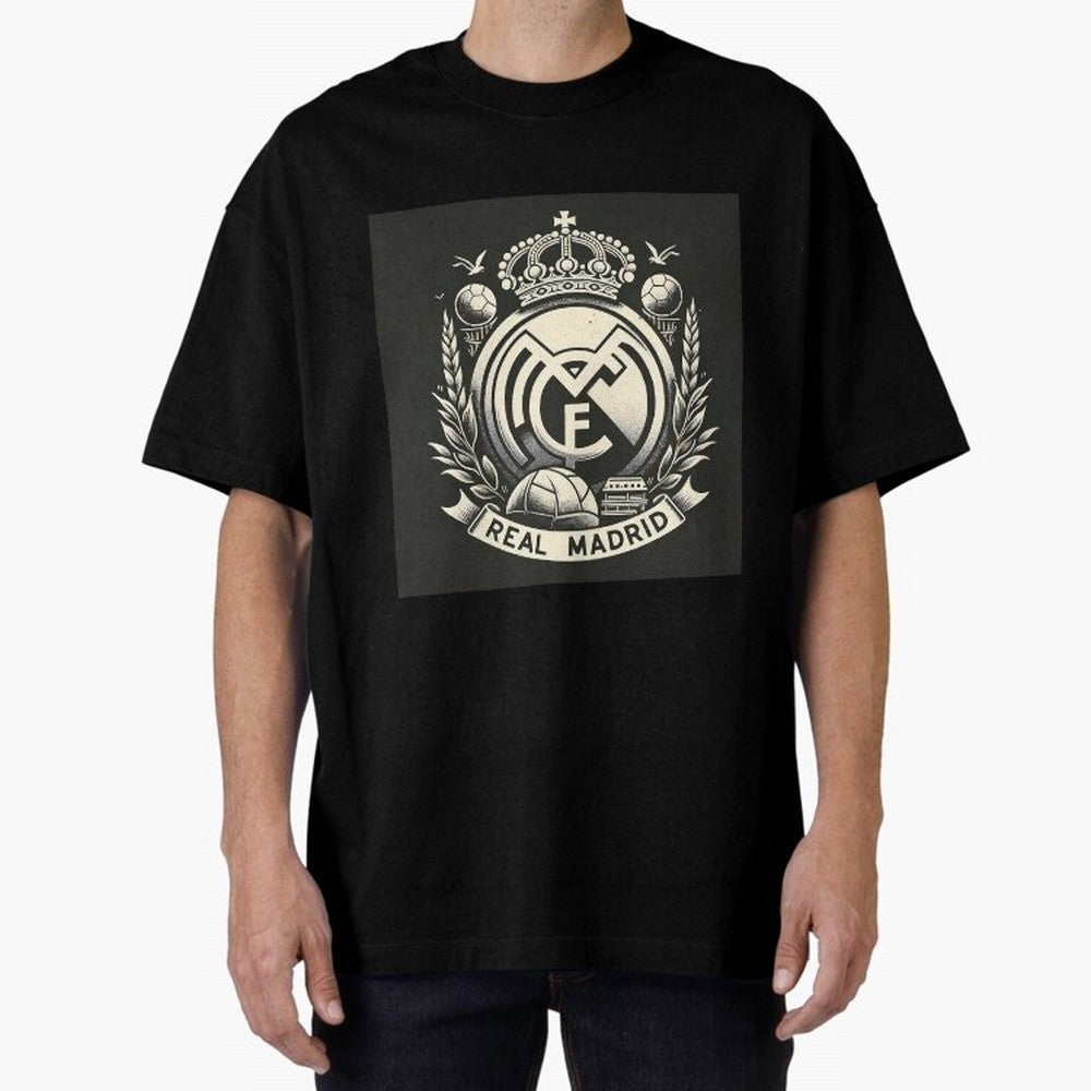 VIntage Style Real Madrid Logo Oversized T-Shirt Bring a Vintage Feel to FIFA World Cup 2026 Featuring Messi, Neymar and Mbappe, Netherlands Energy, Football Festival Excitement, Trophy Ambitions, Country Rivalries and Star Player Buzz; Made for