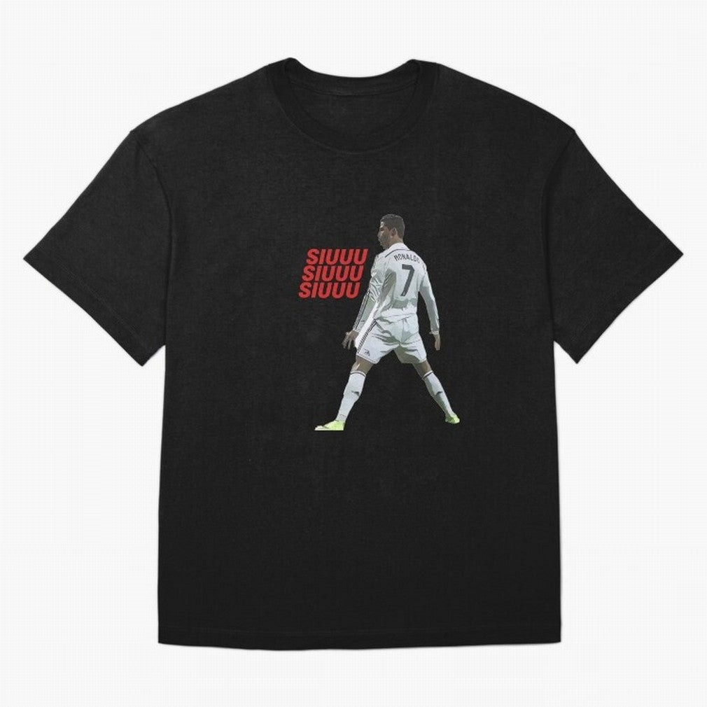 SIUUU #25 Oversized T-Shirt Represent Football Lovers during FIFA World Cup 2026 USA Canada Mexico for Fans of Cristiano Ronaldo, Haaland and CR7 and England and Germany, Bringing Sports Nostalgia, International Competition, Famous Players and