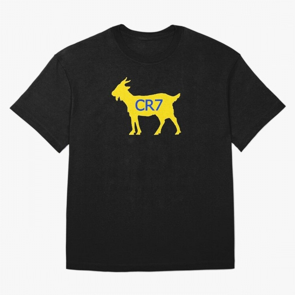 CR7 GOAT Yellow Al Nassr Oversized T-Shirt Turn Up for Match Day Hype around FIFA World Cup 2026, Messi, Argentina, France and Brazil, Stadium Memories, Football Loyalty, International Chants and Championship Tradition; Great for Watch Parties,
