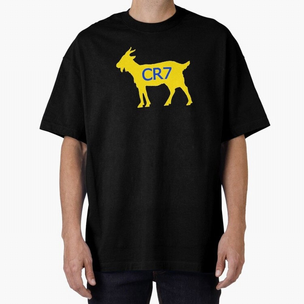 CR7 GOAT Yellow Al Nassr Oversized T-Shirt Turn Up for Match Day Hype around FIFA World Cup 2026, Messi, Argentina, France and Brazil, Stadium Memories, Football Loyalty, International Chants and Championship Tradition; Great for Watch Parties,