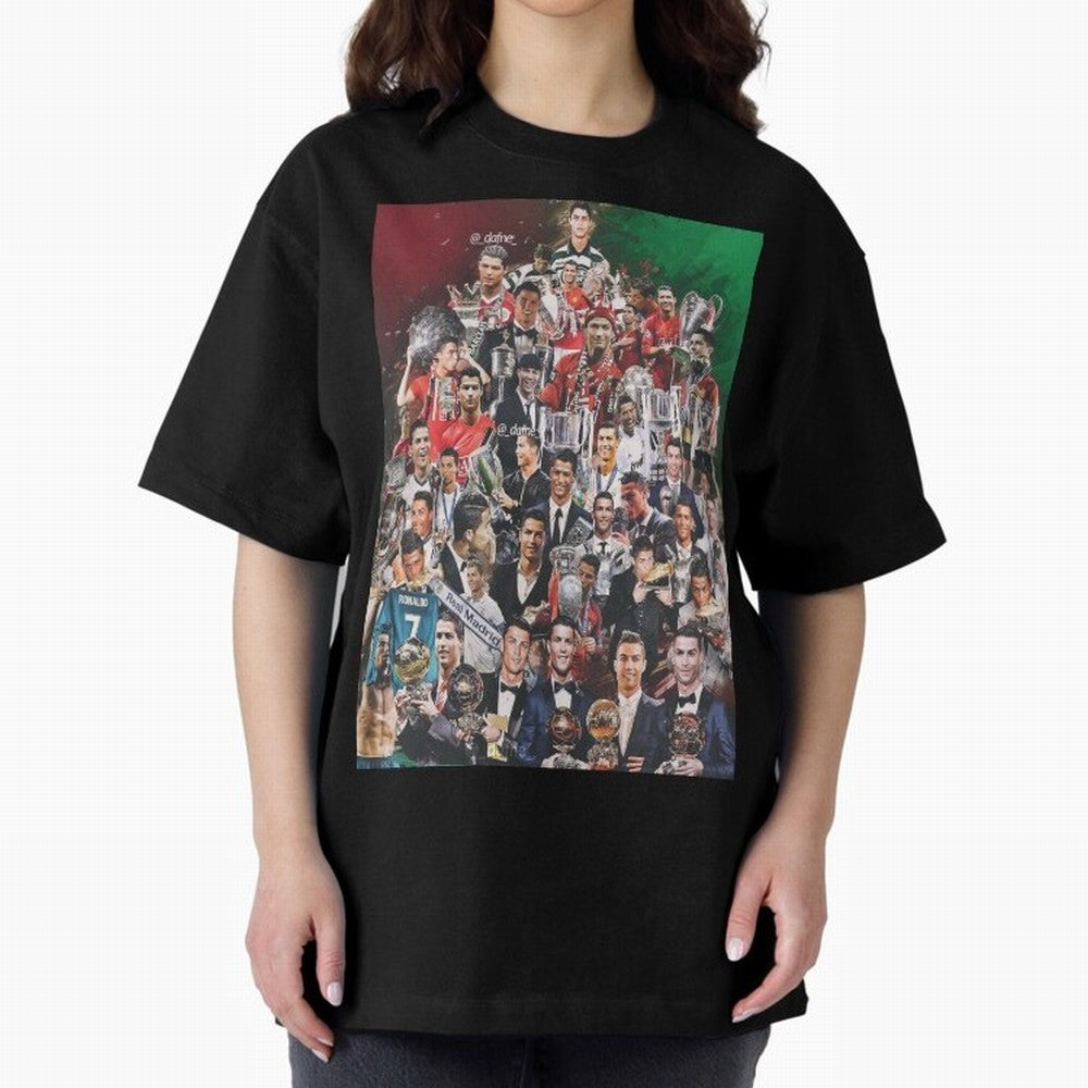 Cristiano Ronaldo (5th Ballon D'Or) Oversized T-Shirt Make Every Match About the FIFA World Cup 2026 Journey through Neymar, Haaland and Cristiano Ronaldo Highlights, Portugal, Spain and Germany Pride, Stadium Chants, National Pride, Trophy Dreams