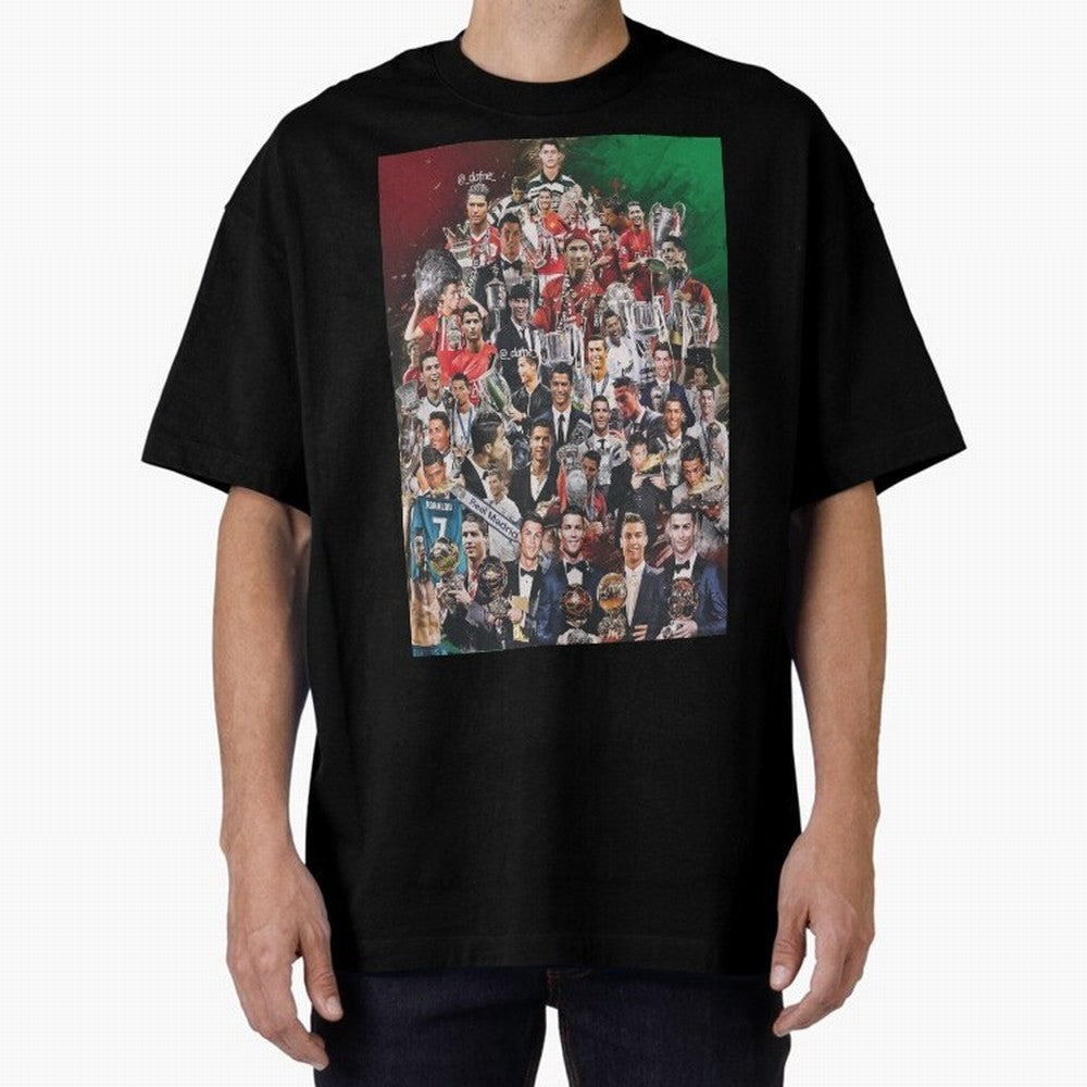 Cristiano Ronaldo (5th Ballon D'Or) Oversized T-Shirt Make Every Match About the FIFA World Cup 2026 Journey through Neymar, Haaland and Cristiano Ronaldo Highlights, Portugal, Spain and Germany Pride, Stadium Chants, National Pride, Trophy Dreams