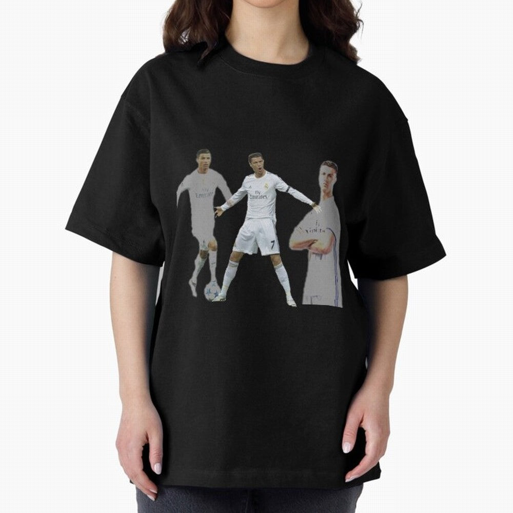 RONALDO Oversized T-Shirt Feel the Trophy Chase of FIFA World Cup 2026 for Fans of CR7 and Messi and England, France and Netherlands, Bringing Tournament Hype, Historic Matchups, Family Viewing Parties and Global Sports Pride; Perfect for People