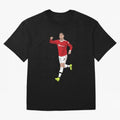 Cristiano Ronaldo Right Here Goal Celebration Oversized T-Shirt Represent Fans Who Live for FIFA World Cup 2026 for Fans of Haaland and Mbappe and Germany, Bringing Retro Football Energy, Iconic Rivalries, Trophy Chase Drama and Stadium Atmosphere;