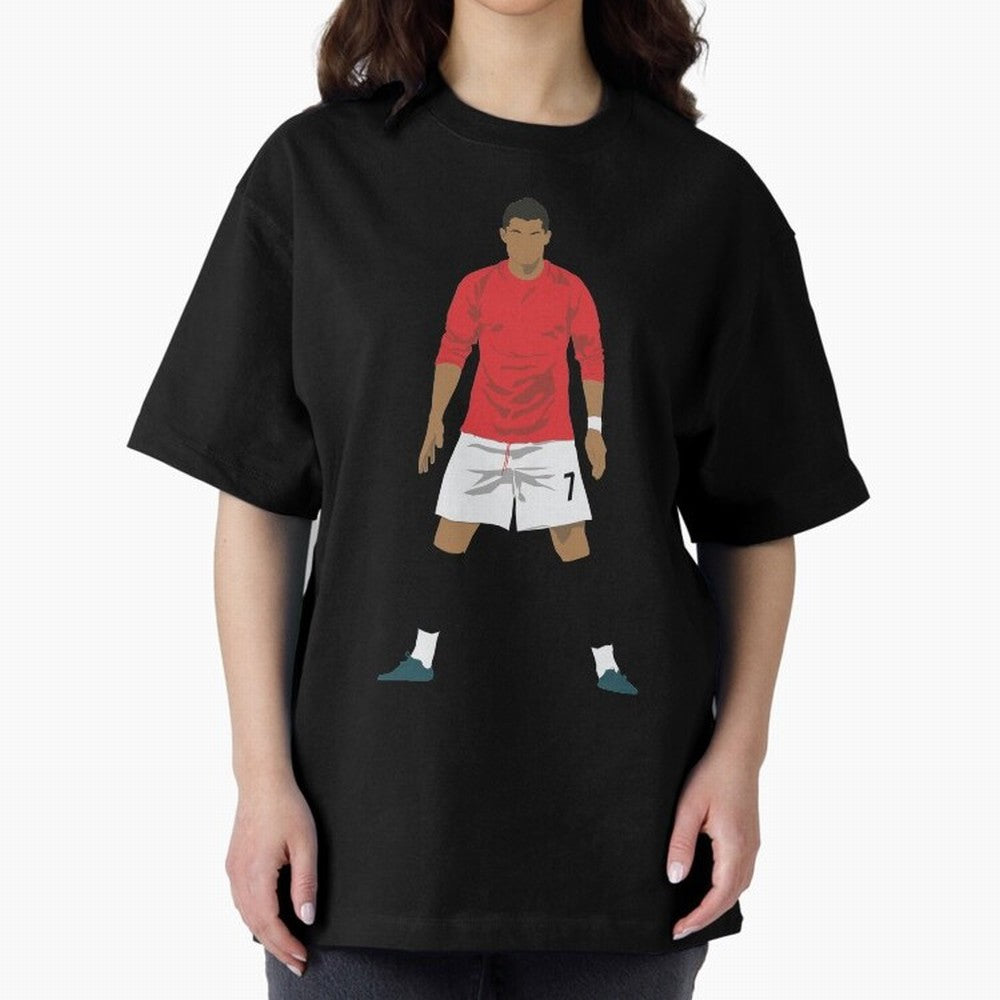 Cristiano Ronaldo MUFC Oversized T-Shirt Experience the Global Stage of FIFA World Cup 2026 Group Stage Centered on Mbappe and Neymar, England Energy, Supporter Pride, Iconic Celebrations, Legendary Names and Global Match Day Energy; Ideal for