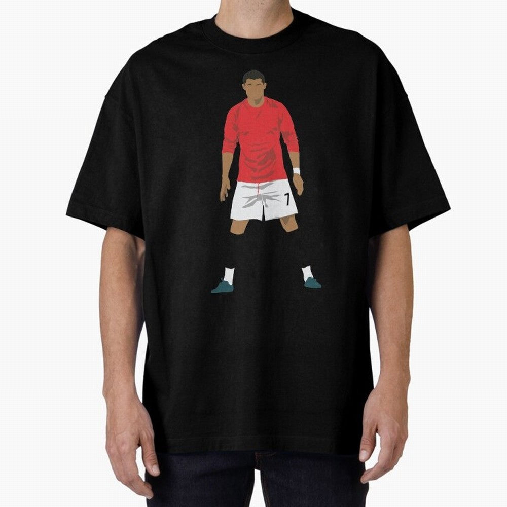 Cristiano Ronaldo MUFC Oversized T-Shirt Experience the Global Stage of FIFA World Cup 2026 Group Stage Centered on Mbappe and Neymar, England Energy, Supporter Pride, Iconic Celebrations, Legendary Names and Global Match Day Energy; Ideal for