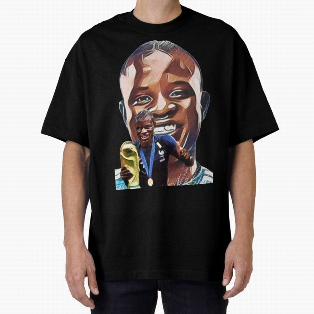N'golo Kante Oversized T-Shirt Show Love for Legendary Goals in Global Football Passion for FIFA World Cup 2026 USA Canada Mexico, Centered on CR7, France, Vintage Soccer Flavor, Modern Football Stars, National Flags and Final Night Emotion; Ideal