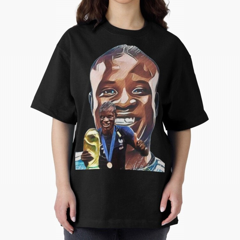 N'golo Kante Oversized T-Shirt Show Love for Legendary Goals in Global Football Passion for FIFA World Cup 2026 USA Canada Mexico, Centered on CR7, France, Vintage Soccer Flavor, Modern Football Stars, National Flags and Final Night Emotion; Ideal