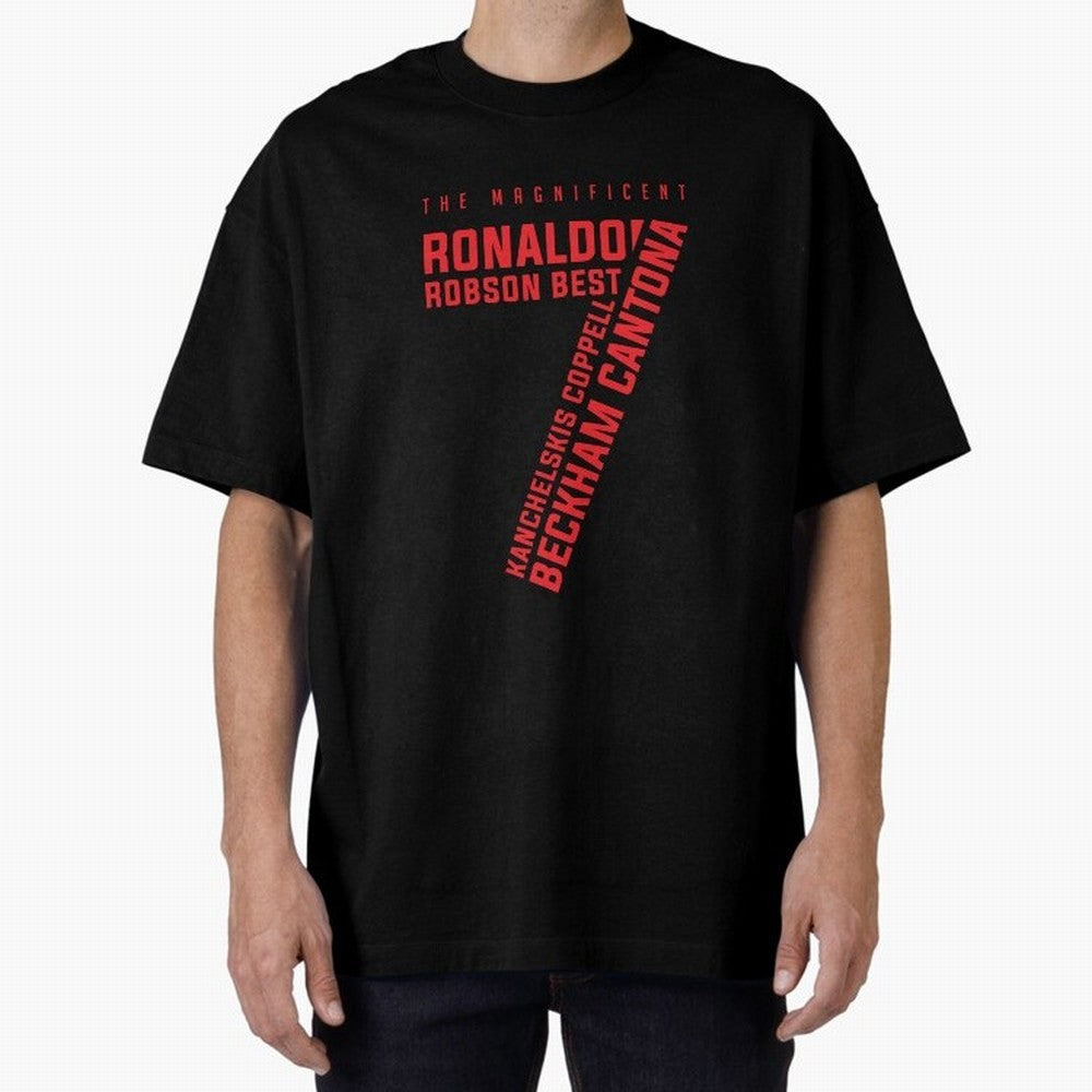 The Magnificent Seven - Man Utd Oversized T-Shirt Stand Proud for FIFA World Cup 2026 Group Stage Highlighting Cristiano Ronaldo, Argentina, France and Brazil Energy, Soccer Culture, Superstar Moments, National Team Dreams and Competitive Fire;