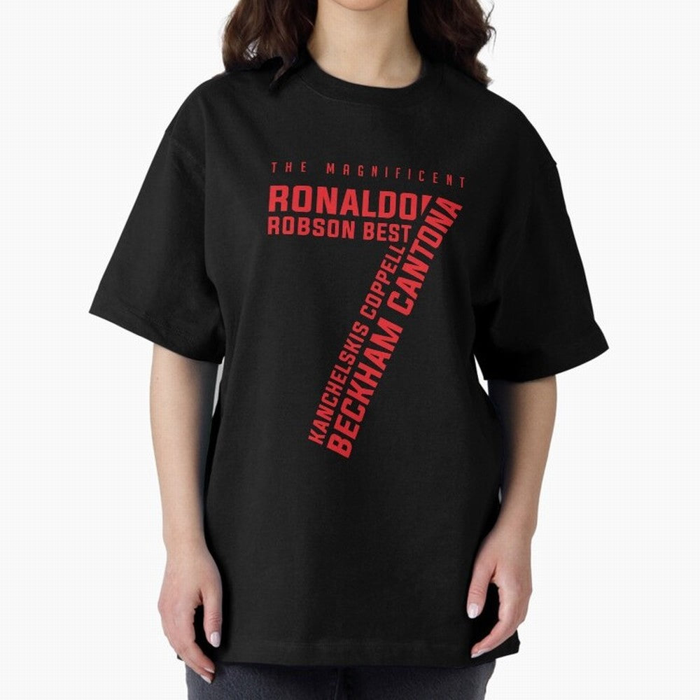 The Magnificent Seven - Man Utd Oversized T-Shirt Stand Proud for FIFA World Cup 2026 Group Stage Highlighting Cristiano Ronaldo, Argentina, France and Brazil Energy, Soccer Culture, Superstar Moments, National Team Dreams and Competitive Fire;
