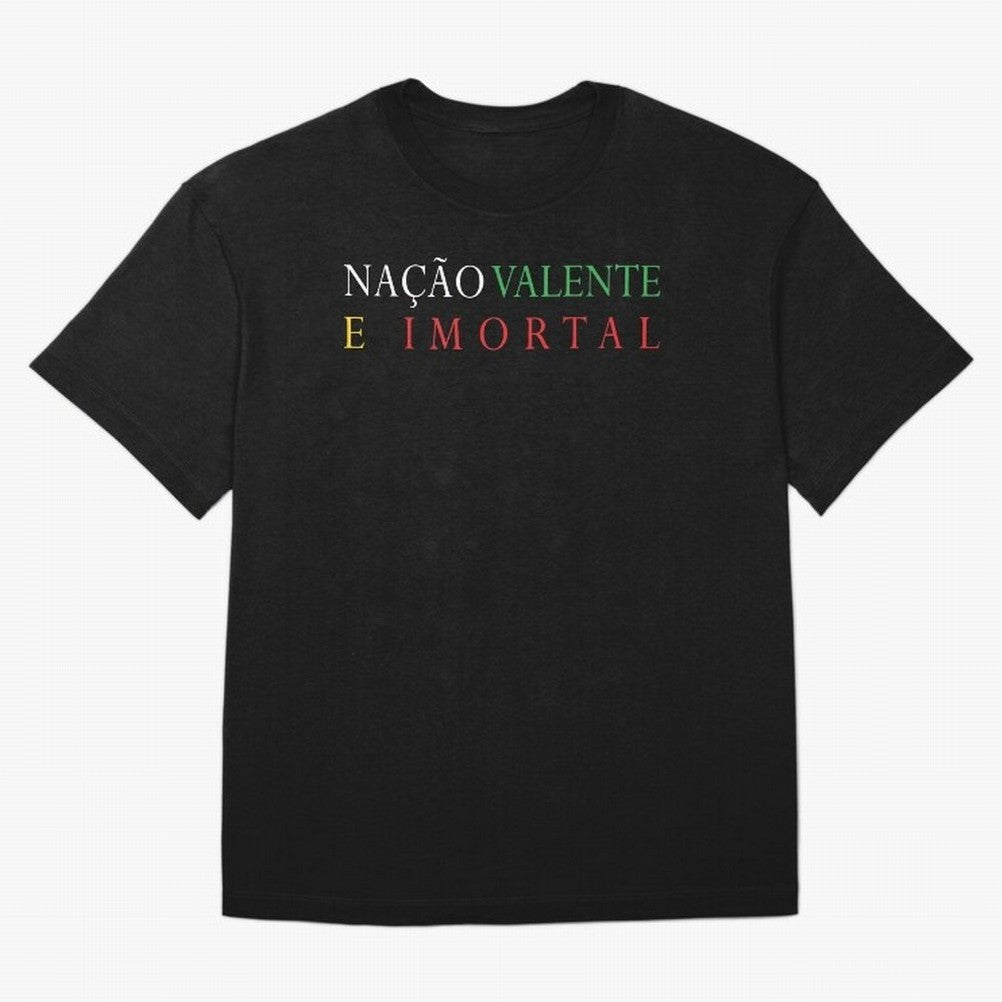 Na??o Valente e Imortal Portugal Oversized T-Shirt Remember Iconic Moments from FIFA World Cup 2026 USA Canada Mexico Spirit, Made for England and Germany, Messi and Cristiano Ronaldo, Championship Spirit, Famous Goals, Roaring Crowds and