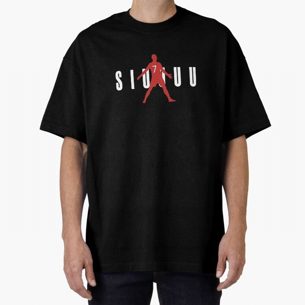 Cristiano Ronaldo Manchester United Siuuuu Oversized T-Shirt Relive FIFA World Cup 2026 USA Canada Mexico for Fans of Mbappe and Neymar and Brazil, Portugal and Argentina, Bringing Goal Celebration Energy, Supporter Heritage, Football Icons and