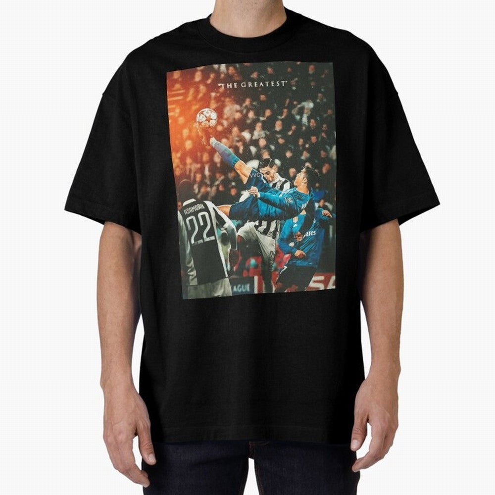 Ronaldo Bicycle Kick Skills Greatest, Ronaldo Gifts, Ronaldo Best Selling , Ronaldo Top Items Oversized T-Shirt Live for the Drama of Match Day Hype around FIFA World Cup 2026, Messi, England and Germany, Football Festival Excitement, Trophy