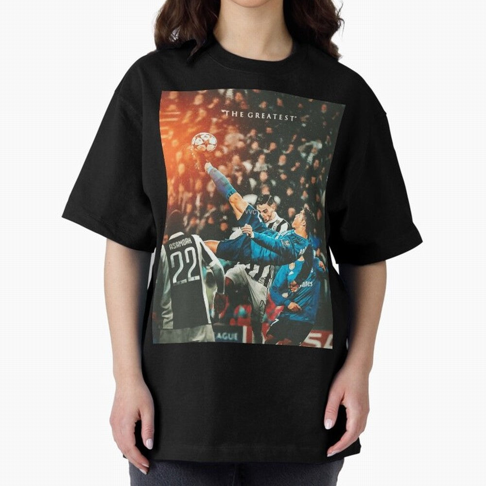 Ronaldo Bicycle Kick Skills Greatest, Ronaldo Gifts, Ronaldo Best Selling , Ronaldo Top Items Oversized T-Shirt Live for the Drama of Match Day Hype around FIFA World Cup 2026, Messi, England and Germany, Football Festival Excitement, Trophy