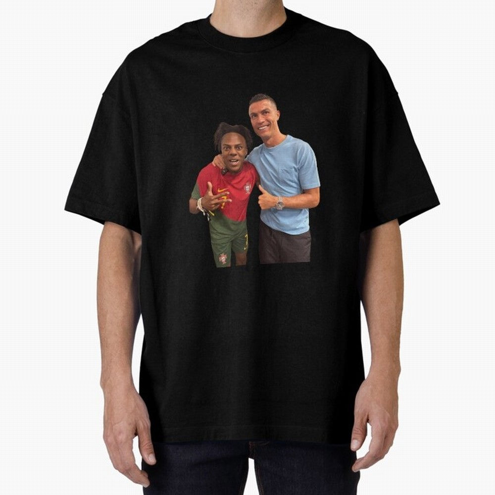 ISHOWSPEED MET RONALDO Oversized T-Shirt Celebrate Soccer Greatness during the FIFA World Cup 2026 Group Stage Journey through Messi, Neymar and Mbappe Highlights, Spain and Netherlands Pride, Global Supporter Spirit, Legendary Goals, National