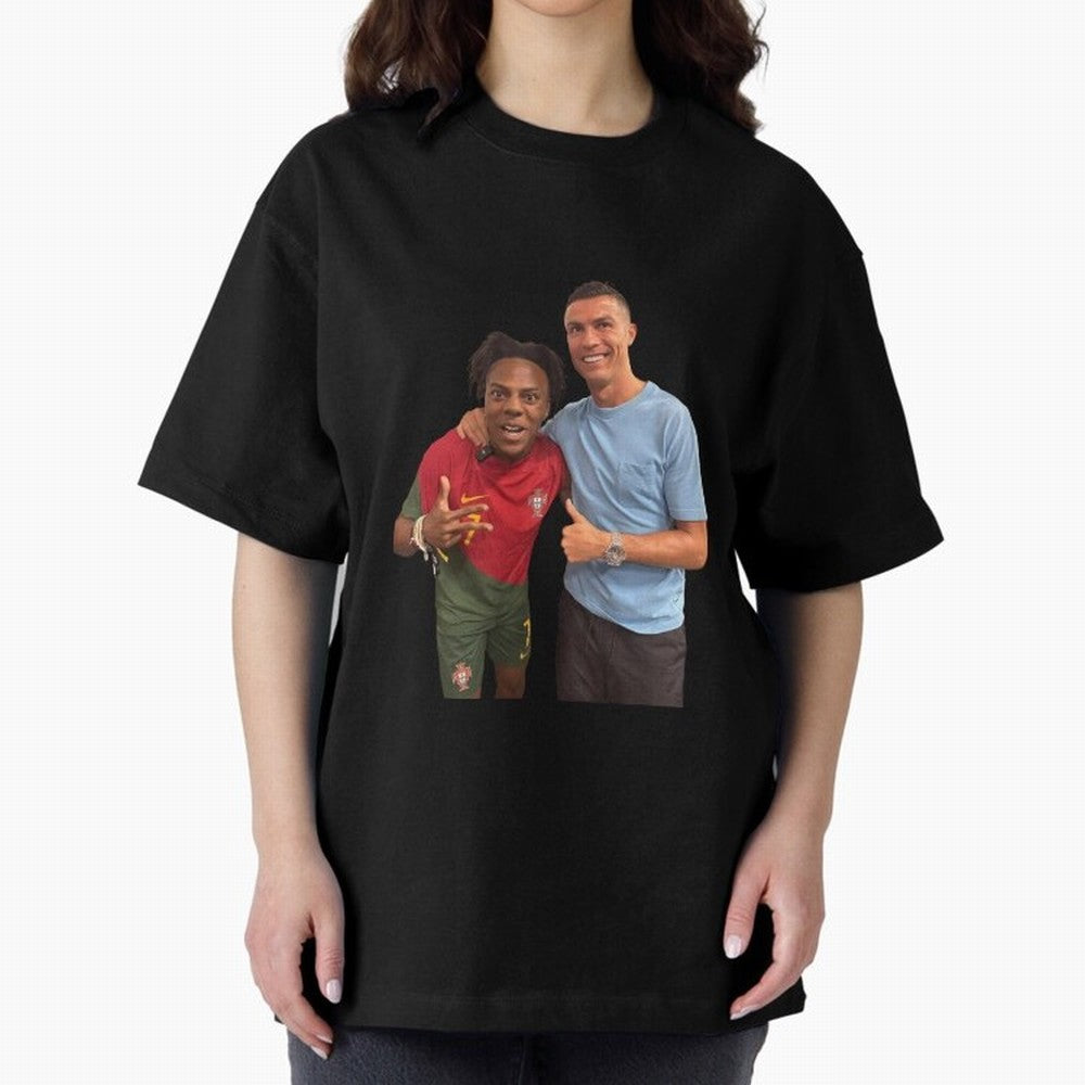 ISHOWSPEED MET RONALDO Oversized T-Shirt Celebrate Soccer Greatness during the FIFA World Cup 2026 Group Stage Journey through Messi, Neymar and Mbappe Highlights, Spain and Netherlands Pride, Global Supporter Spirit, Legendary Goals, National