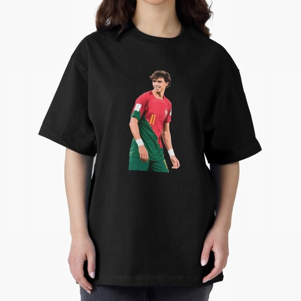 Joao Felix Oversized T-Shirt Stand Out with Spirit from Match Day Hype around FIFA World Cup 2026, Mbappe and Neymar, Argentina and Brazil, Football Festival Excitement, Trophy Ambitions, Country Rivalries and Star Player Buzz; Ideal for Fans Who