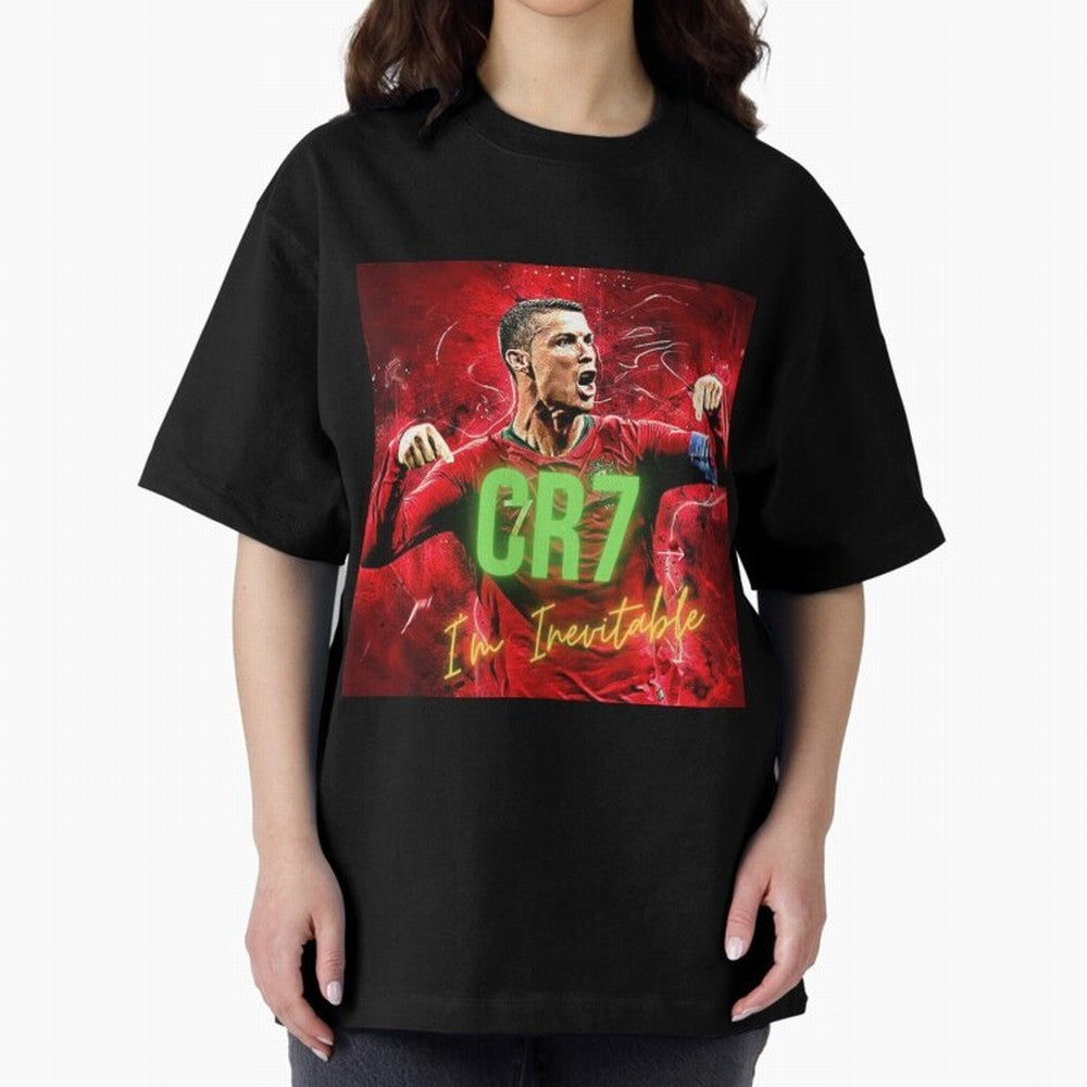 CR7 Oversized T-Shirt Relive Legendary Nights from FIFA World Cup 2026 Group Stage Inspired by Messi, Neymar and Mbappe, France and Portugal Energy, Match Day Excitement, Supporter Culture, Golden Goals and Global Football Passion; Ideal for