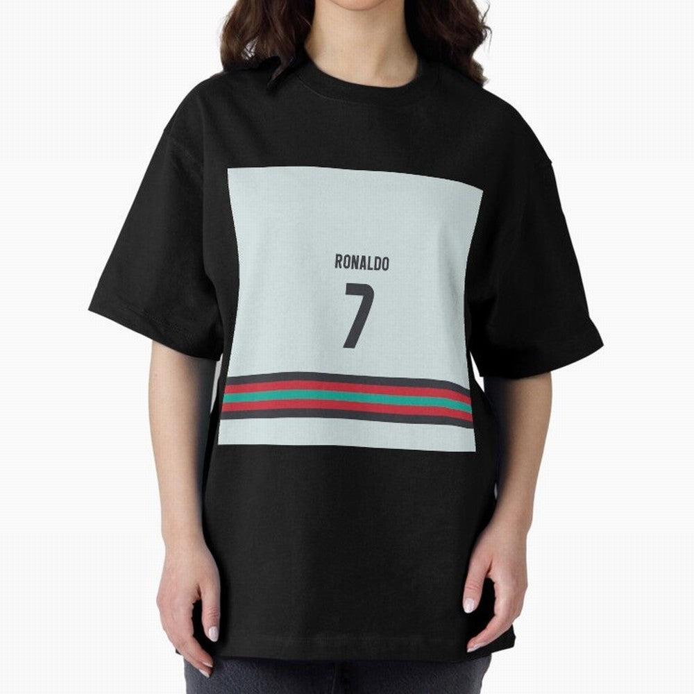 Cristiano Ronaldo Portugal Away Oversized T-Shirt Support FIFA World Cup 2026 USA Canada Mexico Spirit, Built around Netherlands, Messi, Neymar and Mbappe, Worldwide Fan Energy, Dramatic Goals, Stadium Lights and Championship Celebrations; Great
